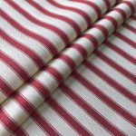 Ian Mankin The Peony and Pink Collection Ticking Stripe 2 Striped Peony Fabric FA045-048